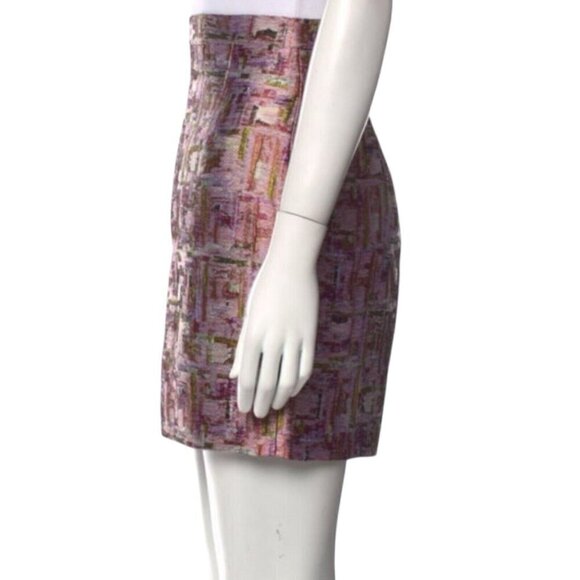 DSQUARED 2 (NWT) Luxury Designer SILK BLEND Printed Mini Skirt Women Size 2 (XS) - Picture 2 of 6